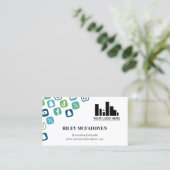 Carte De Visite Blue Social Media Icons Logo Influencer Podcaster (Debout devant)