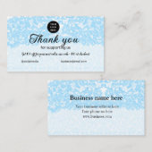 Carte De Visite blue sparkle ajouter un logo texte merci escompte (Devant / Derrière)