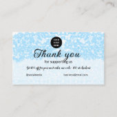 Carte De Visite blue sparkle ajouter un logo texte merci escompte (Devant)