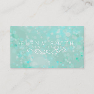 Carte De Visite Blue Sparkle Bokeh