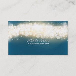 Carte de visite Blue Sparkle Lights Sky Blast