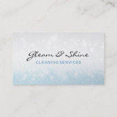 Carte De Visite Blue Sparkles Nettoyeur Rétro Service femme de net (Dos)