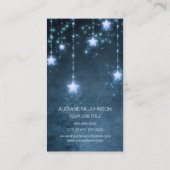 Carte De Visite Blue Sparkly Stars sous Sky Event Planner (Dos)