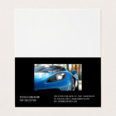 Carte De Visite Blue Sports Car | Close Up  (Extérieur déplié)