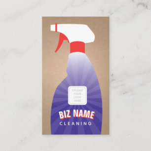Carte De Visite Blue Spray Bottle Cleaning Company