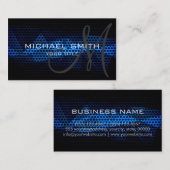 Carte De Visite Blue Steel Metal Professional (Devant / Derrière)