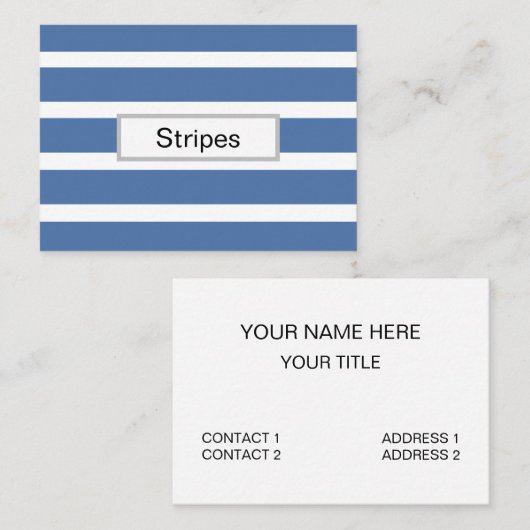 Carte De Visite Blue Stripes (Devant / Derrière)