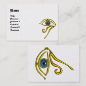 Carte De Visite BLUE TALISMAN HORUS OEIL Divinité, papier perlé (Devant / Derrière)