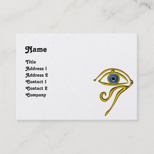 Carte De Visite BLUE TALISMAN HORUS OEIL Divinité, papier perlé (Devant)