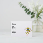 Carte De Visite BLUE TALISMAN HORUS OEIL Divinité, papier perlé (Debout devant)