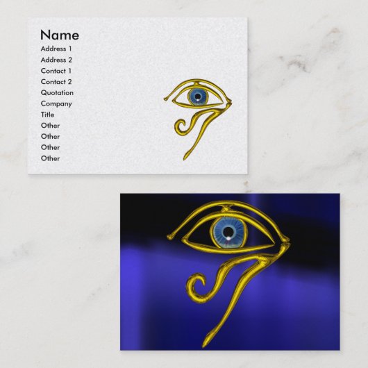 Carte De Visite BLUE TALISMAN, OR HORUS EYE White Pearl (Devant / Derrière)