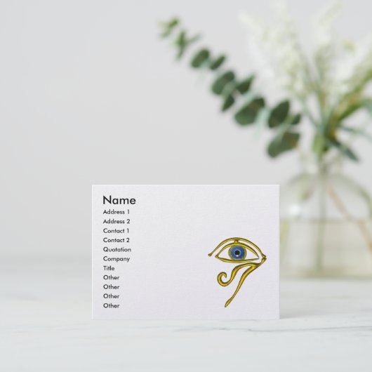 Carte De Visite BLUE TALISMAN, OR HORUS EYE White Pearl (Debout devant)