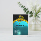 CARTE DE VISITE BLUE TALISMAN, OR HORUS OEIL AQUAMARINE MONOGRAMME (Debout devant)