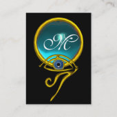 CARTE DE VISITE BLUE TALISMAN, OR HORUS OEIL AQUAMARINE MONOGRAMME (Dos)
