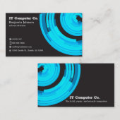Carte De Visite Blue Tech sur Dark Grey (Devant / Derrière)