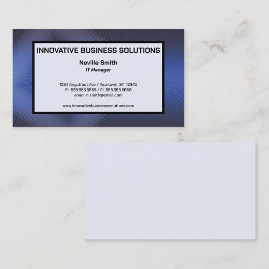 Carte De Visite Blue Texture Technology High Tech IT (Devant / Derrière)
