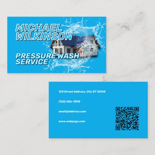 Carte De Visite Blue tone pressure wash (Devant / Derrière)