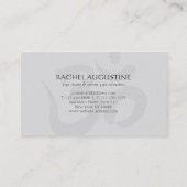 Carte De Visite Blue Water Drop Ripple & OM Symbole YOGA Instructe (Dos)