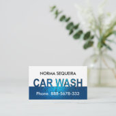 Carte De Visite Blue Water Drops Signal de lavage de voiture (Debout devant)