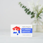 Carte De Visite Blue Water Layer Plumbing (Debout devant)