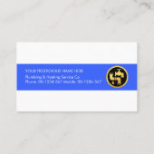 Carte De Visite Blue Water Layer Plumbing (Dos)