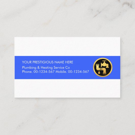 Carte De Visite Blue Water Layer Plumbing (Dos)