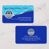 Carte De Visite Blue Water Silver Pool Lining (Devant / Derrière)