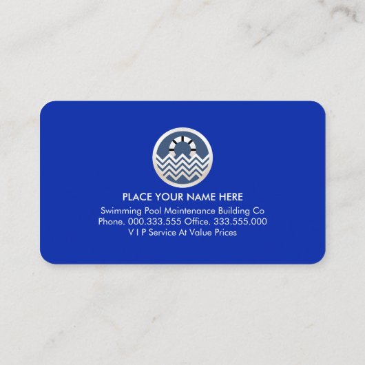 Carte De Visite Blue Water Silver Pool Lining (Dos)