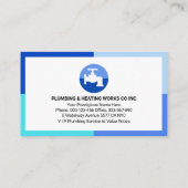 Carte De Visite Blue Water Waves Frame Plumbing (Dos)