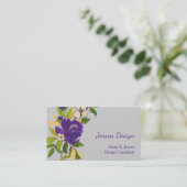 Carte De Visite Blue Watercolor Rose Professional (Debout devant)