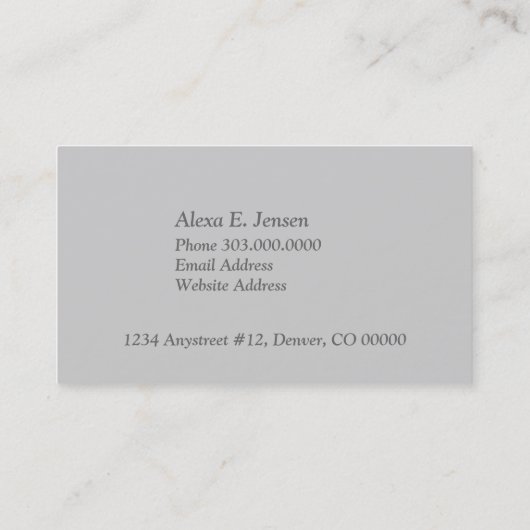 Carte De Visite Blue Watercolor Rose Professional (Dos)