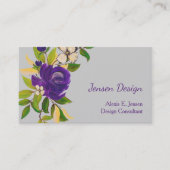 Carte De Visite Blue Watercolor Rose Professional (Devant)