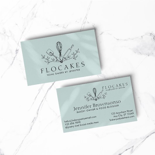 Carte De Visite Blue Whisk Pâtisserie Chef Accueil Boulangerie Caf