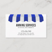 Carte De Visite Blue White Awning Services Nettoyage professionnel (Devant)
