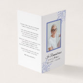 Carte De Visite Blue Winter Snowflakes Funeral Prière (Extérieur)