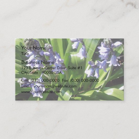 Carte De Visite Bluebells anglais (Devant)