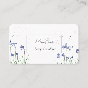 Carte De Visite Bluebells Blue Floral Fleurs sauvages