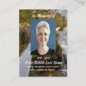 Carte De Visite Bluebells Waterfall Landscape  Memorial Keepsake  (Devant)