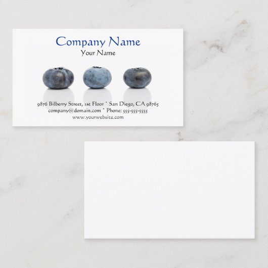Carte de visite Blueberry (Devant / Derrière)