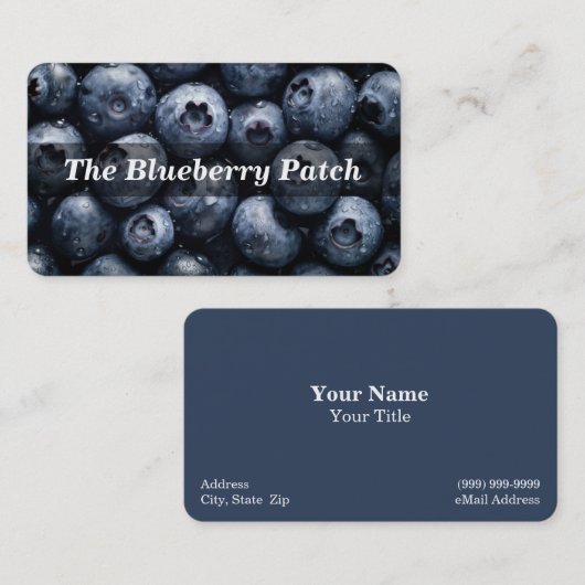 Carte De Visite Blueberry / Blueberries / Fruit (Devant / Derrière)