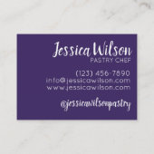 Carte De Visite Blueberry Pie Slice Boulangerie Restaurant Chef pâ (Dos)
