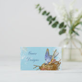 Carte De Visite Bluebird dans le nid (Debout devant)