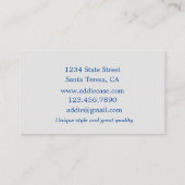 Carte De Visite Bluebird Dans Les Branches De L'Arbre Coeurs Feuil (Dos)