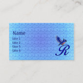 Carte De Visite Bluebird Monogram Initial R Elegant (Devant)