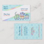 Carte De Visite Bluebird Train for Daycare ou Babysitter (Devant / Derrière)