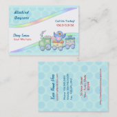 Carte De Visite Bluebird Train for Daycare ou Babysitter (Devant / Derrière)