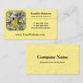 Carte De Visite Bluebirds et Rond Birhouse Jaune (Devant / Derrière)