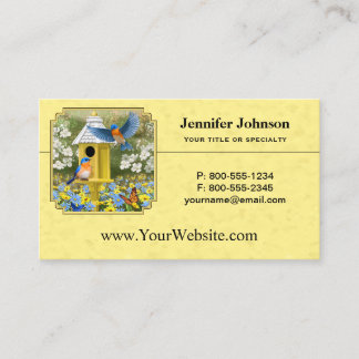 Carte De Visite Bluebirds et Rond Birhouse Jaune