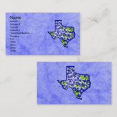 CARTE DE VISITE BLUEBONNETS DE TEXAS (Devant / Derrière)