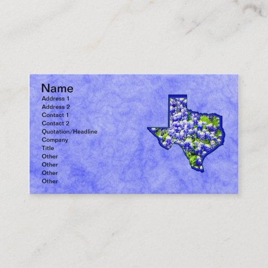 CARTE DE VISITE BLUEBONNETS DE TEXAS (Devant)